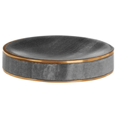 Grey Marble Brass Soap Dish