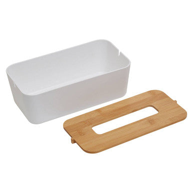 Canyon White Bamboo Fibre Rectangular Tissue Box 26 cm