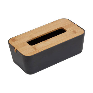 Canyon Black Bamboo Fibre Rectangular Tissue Box 26 cm