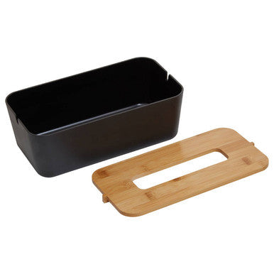 Canyon Black Bamboo Fibre Rectangular Tissue Box 26 cm