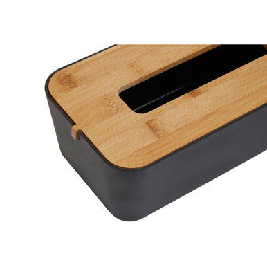 Canyon Black Bamboo Fibre Rectangular Tissue Box 26 cm