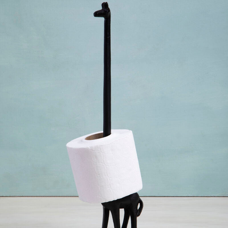 Fauna Black Giraffe Toilet Roll Holder