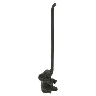 Fauna Black Metal Elephant Toilet Roll Holder