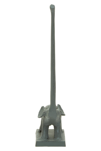 Fauna Grey Finish Elephant Toilet Roll Holder With Square Base