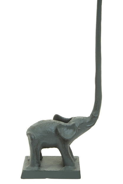 Fauna Grey Finish Elephant Toilet Roll Holder With Square Base