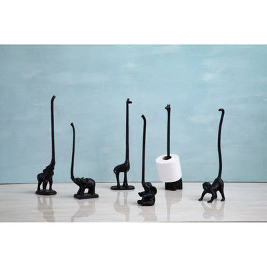 Fauna Black Finish Elephant Toilet Roll Holder