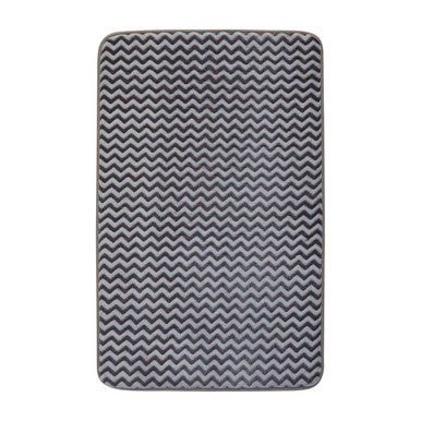 Soak Grey Chevron Bath and Pedestal Mat Set