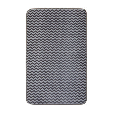 Soak Grey Chevron Bath and Pedestal Mat Set
