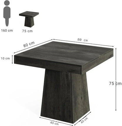 80cm Square Farmhouse Dining Table | Seats 4, Pedestal Base