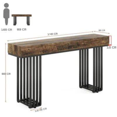 140cm Modern Console Table with Metal Legs | Entryway & Sofa Table