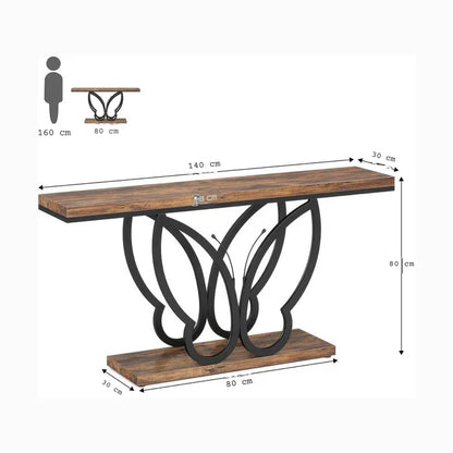 140cm Console Table with Butterfly Metal Frame | Sofa Table