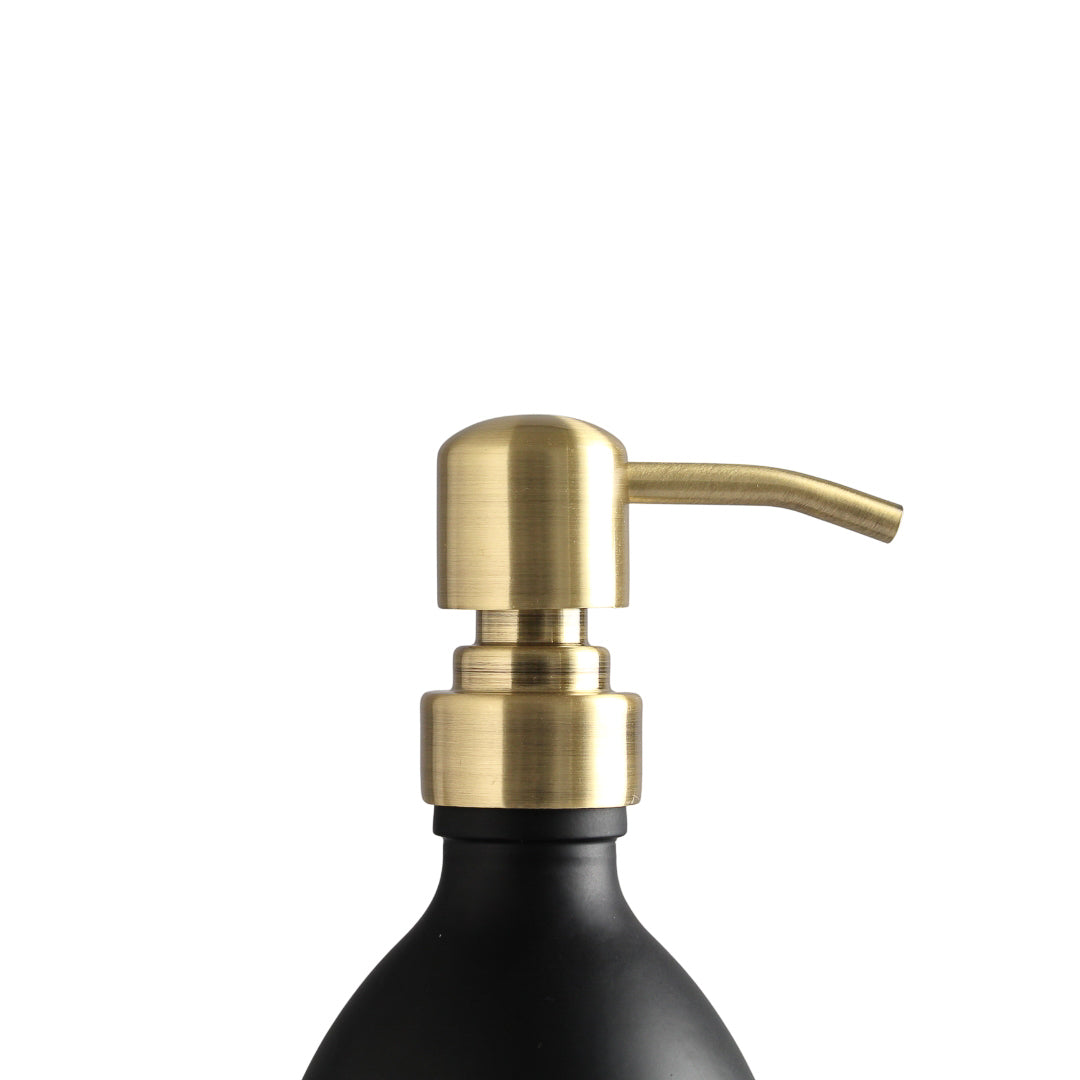 Namie Gold Wall Bracket & Matte Black Dispenser Set