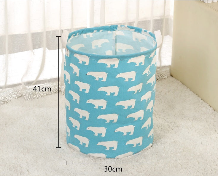 Foldable Cotton and Linen Laundry Basket for Bathroom, Laundry and Toy Storage