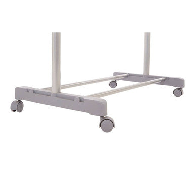 Ralesi Grey & Chrome Double Clothes Rail on Wheels | Adjustable Height