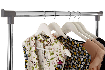 Ralesi Grey & Chrome Double Clothes Rail on Wheels | Two-Tier Storage
