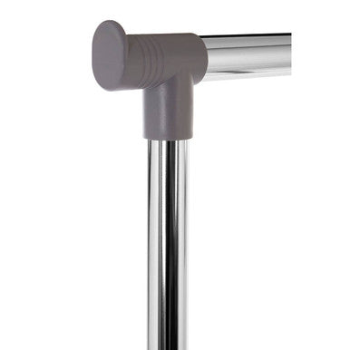 Ralesi Grey & Chrome Double Clothes Rail on Wheels | Two-Tier Storage