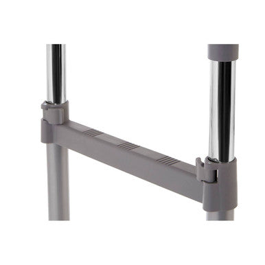 Ralesi Grey & Chrome Double Clothes Rail on Wheels | Two-Tier Storage