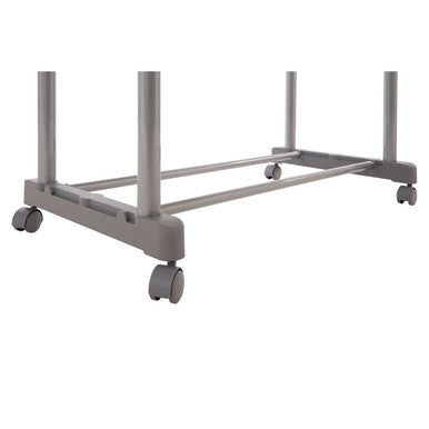 Ralesi Grey & Chrome Double Clothes Rail on Wheels | Two-Tier Storage