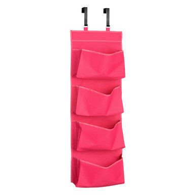 Verti Over Door Pink 4-Tier Hanging Organiser