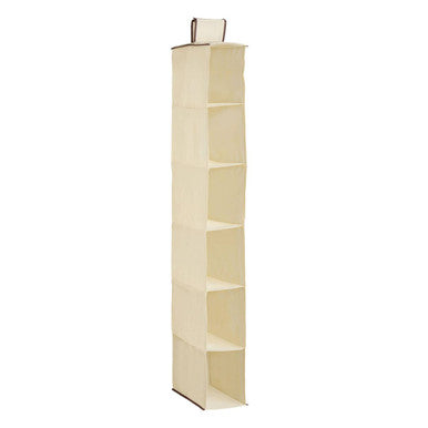 Verti 6 Section Cream Hanging Shoe Organiser