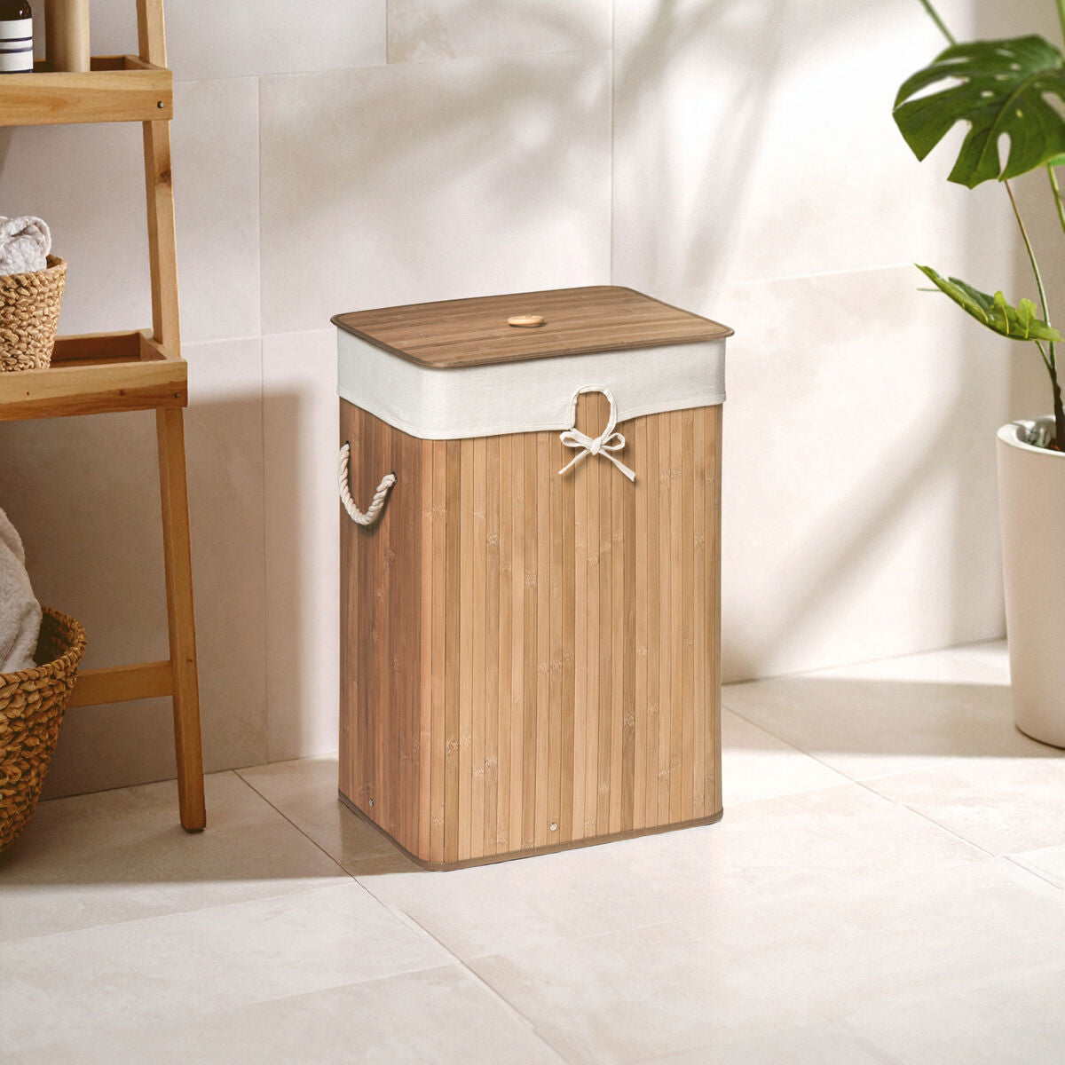 Rectangular Natural Bamboo Laundry Hamper – Kankyo