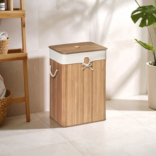 Rectangular Natural Bamboo Laundry Hamper – Kankyo
