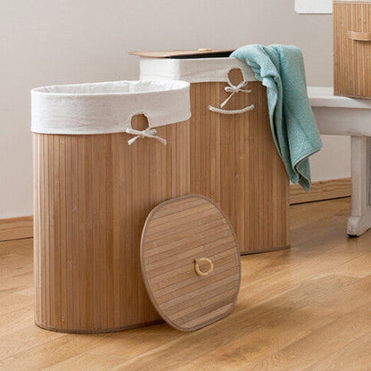 Natural Oval Laundry Hamper – Kankyo