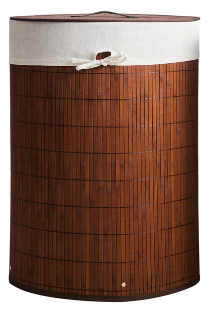 Dark Brown Bamboo Corner Laundry Hamper – Kankyo