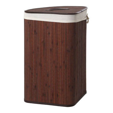 Dark Brown Bamboo Corner Laundry Hamper – Kankyo
