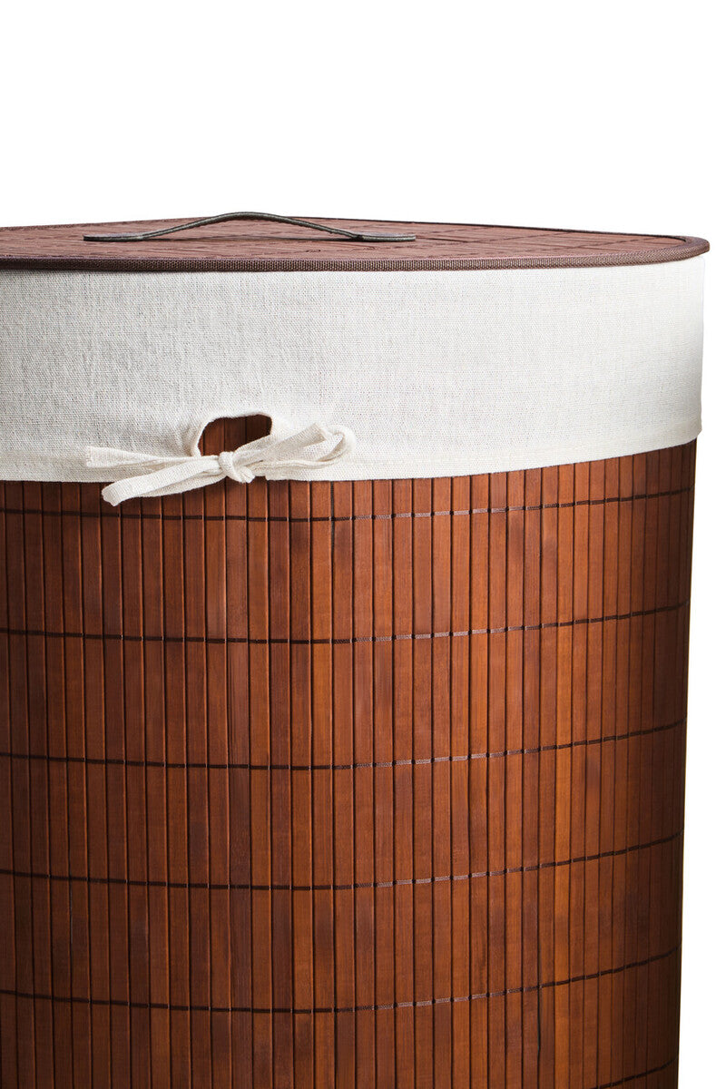 Dark Brown Bamboo Corner Laundry Hamper – Kankyo