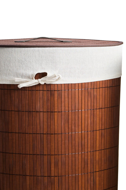Dark Brown Bamboo Corner Laundry Hamper – Kankyo