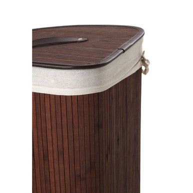 Dark Brown Bamboo Corner Laundry Hamper – Kankyo
