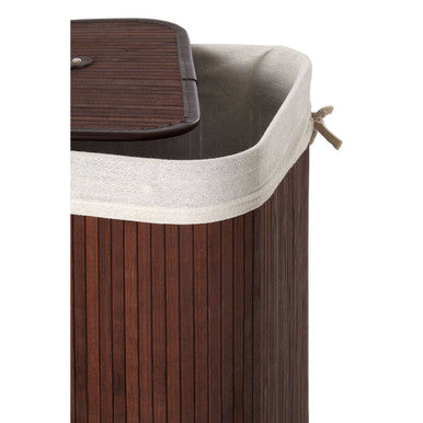 Dark Brown Bamboo Corner Laundry Hamper – Kankyo