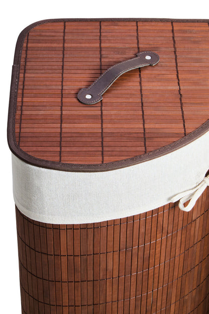 Dark Brown Bamboo Corner Laundry Hamper – Kankyo