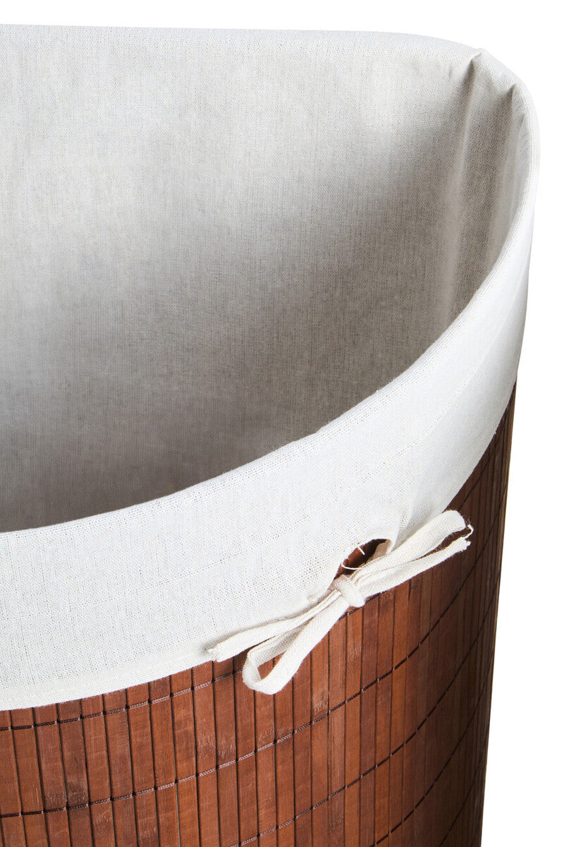 Dark Brown Bamboo Corner Laundry Hamper – Kankyo