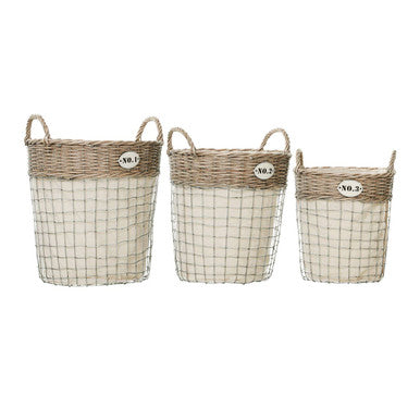 Set Of Three Lida Round Laundry Baskets