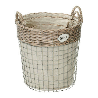 Set Of Three Lida Round Laundry Baskets