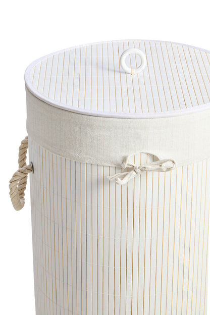 Round White Bamboo Laundry Hamper – Kankyo