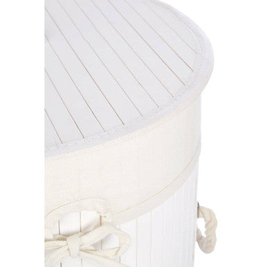 Round White Bamboo Laundry Hamper – Kankyo