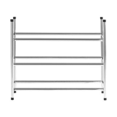 Tavia 3 Tier Extendable Silver Metal Shoe Rack