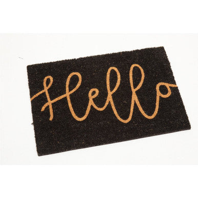 Filta Hello Black Coir Doormat 60 x 40 cm