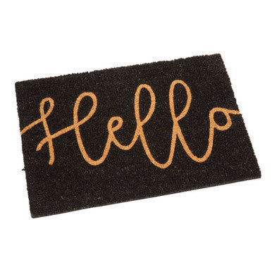 Filta Hello Black Coir Doormat 60 x 40 cm