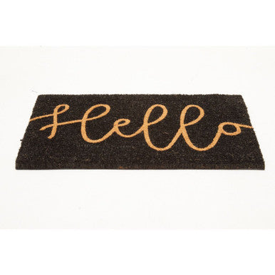 Filta Hello Black Coir Doormat 60 x 40 cm