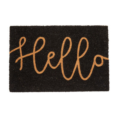 Filta Hello Black Coir Doormat 60 x 40 cm
