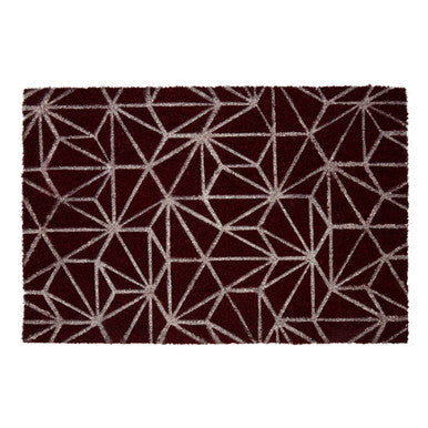 Mimo Dark Red Geometric Doormat 60 x 40 cm