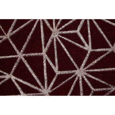 Mimo Dark Red Geometric Doormat 60 x 40 cm