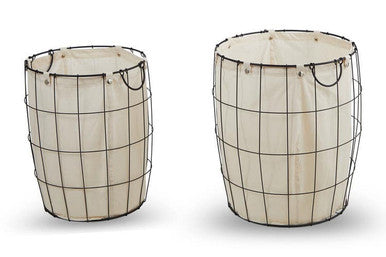 Harga Set Of Two Matte Black Laundry Baskets