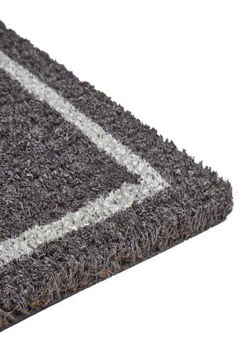 Filta Hello Grey and White Narrow Coir Doormat 75 x 25 cm