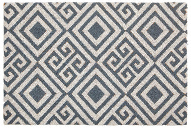Filta Blue and White Geometric Coir Doormat 60 x 40 cm
