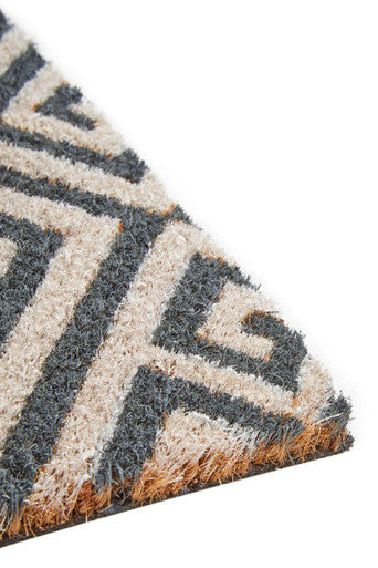 Filta Blue and White Geometric Coir Doormat 60 x 40 cm